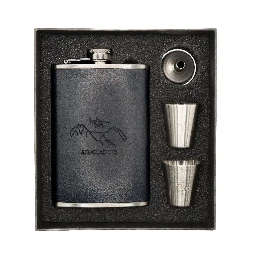 Geschenkset Pocket-Flasche aus Edelstahl